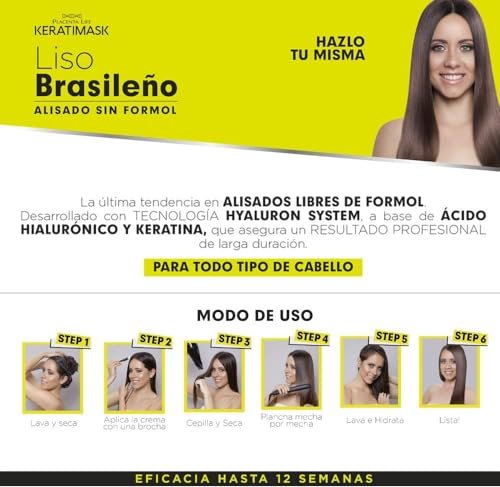 PLACENTA LIFE KERATIMASK Brazilian Straightening Kit with Keratin and Hyaluronic Acid - Formaldehyde Free Smoothing Treatment - görsel 4