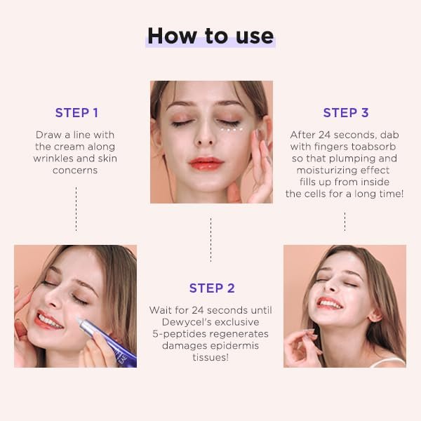DEWYCEL EYE PLUS CREAM with Adenosine, Madecassoside, and Peptide Complex – Anti-Wrinkle, Dark Circle, and Dullness Eye Cream – Premium Korean Skincare – 1.0 fl oz / 29.6 ml - görsel 6