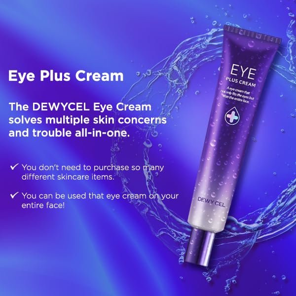 DEWYCEL EYE PLUS CREAM with Adenosine, Madecassoside, and Peptide Complex – Anti-Wrinkle, Dark Circle, and Dullness Eye Cream – Premium Korean Skincare – 1.0 fl oz / 29.6 ml - görsel 3