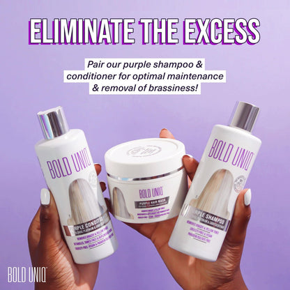 Bold Uniq Purple Hair Mask - Toner for Blonde, Platinum, Silver & Gray Hair - Removes Yellow Tones & Conditions - Vegan & Cruelty Free - 6.76 oz Avelisse