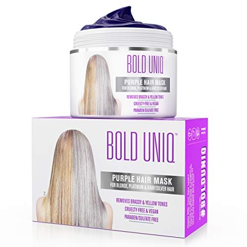 Bold Uniq Purple Hair Mask - Toner for Blonde, Platinum, Silver & Gray Hair - Removes Yellow Tones & Conditions - Vegan & Cruelty Free - 6.76 oz Avelisse