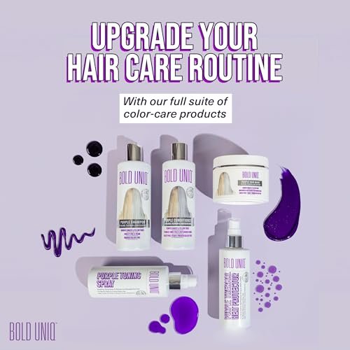 Bold Uniq Purple Hair Mask - Toner for Blonde, Platinum, Silver & Gray Hair - Removes Yellow Tones & Conditions - Vegan & Cruelty Free - 6.76 oz Avelisse