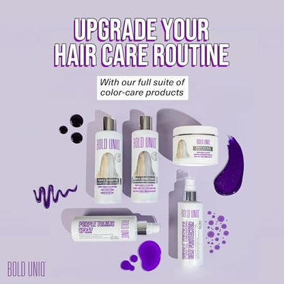 Bold Uniq Purple Hair Mask - Toner for Blonde, Platinum, Silver & Gray Hair - Removes Yellow Tones & Conditions - Vegan & Cruelty Free - 6.76 oz Avelisse