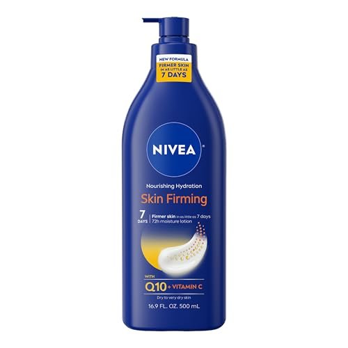 NIVEA Nourishing Hydration Skin Firming Body Lotion with Q10 and Vitamin C, 72-Hour Moisture for Dry Skin, 16.9 oz Pump Avelisse
