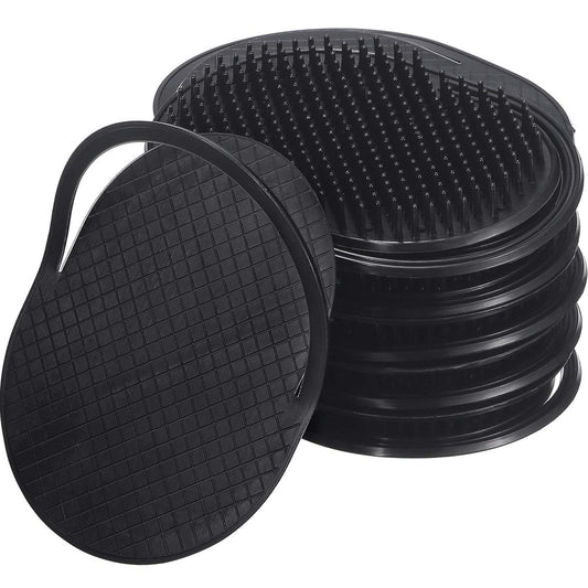 BBTO 12-Piece Soft Portable Pocket Palm Combs - Shampoo Comb Massager Hair Brushes for Scalp Massage, Hand Brush for Men, Women, Pets, Home, Office, Travel (Black)