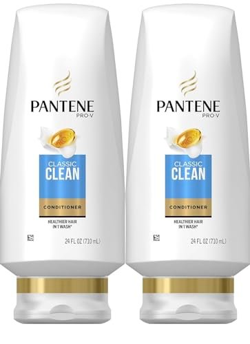 Pantene Classic Clean Conditioner, Twin Pack (2 x 24 fl oz) - Silicone-Free Formula for Healthy Hair Avelisse