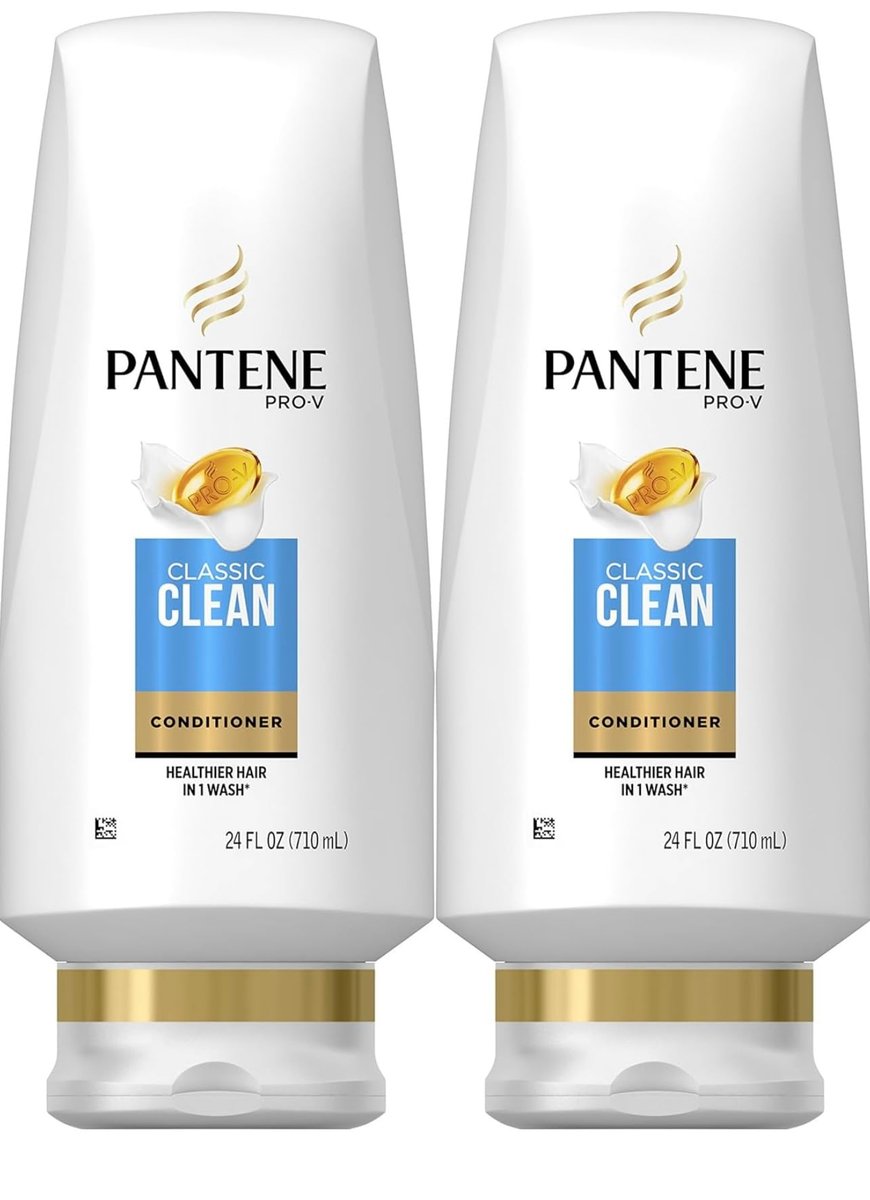 Pantene Classic Clean Conditioner, Twin Pack (2 x 24 fl oz) - Silicone-Free Formula for Healthy Hair Avelisse