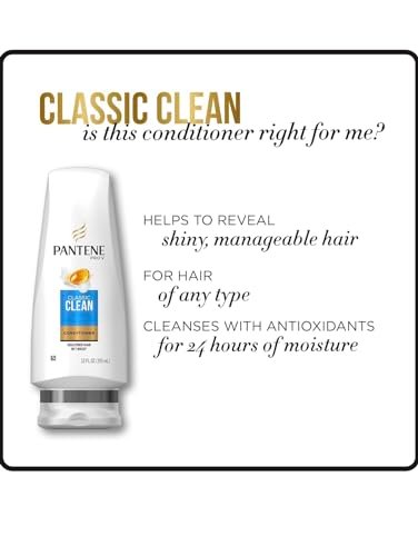 Pantene Classic Clean Conditioner, Twin Pack (2 x 24 fl oz) - Silicone-Free Formula for Healthy Hair Avelisse