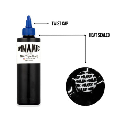 Dynamic Color Co Triple Black Ink Bottle 8oz – Professional Tattoo Ink Avelisse