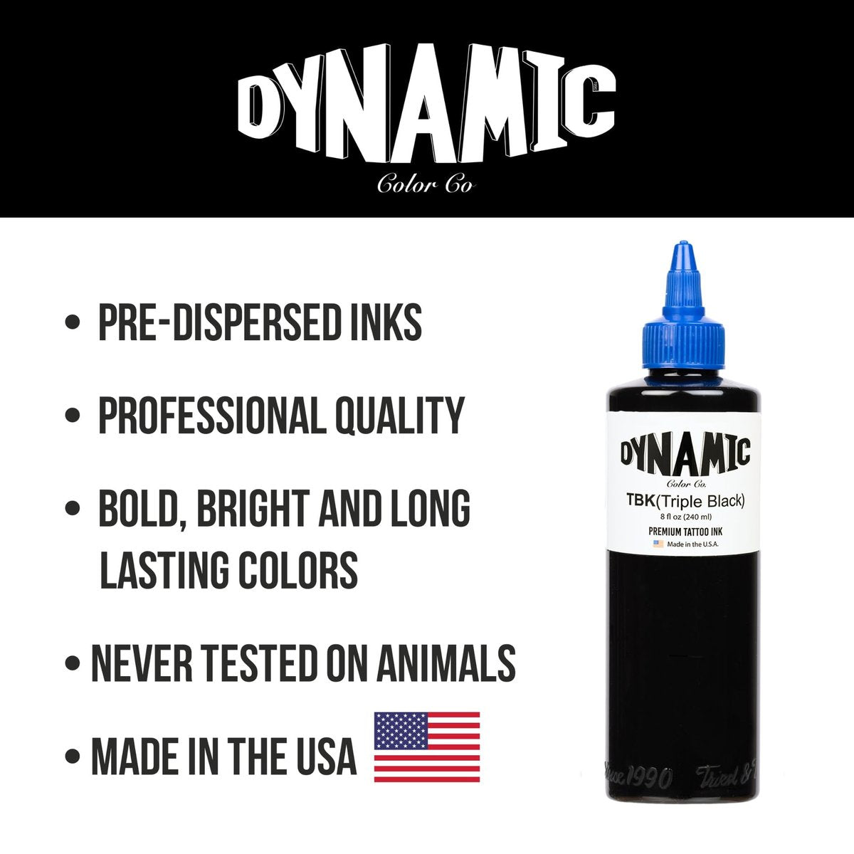 Dynamic Color Co Triple Black Ink Bottle 8oz – Professional Tattoo Ink Avelisse