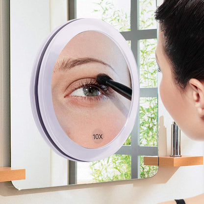 SANTOO 10X Magnifying Mirror – 6 Inch Round with Suction Cups for Precise Makeup, Tweezing & Skincare Avelisse