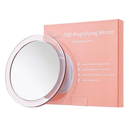 SANTOO 10X Magnifying Mirror – 6 Inch Round with Suction Cups for Precise Makeup, Tweezing & Skincare Avelisse