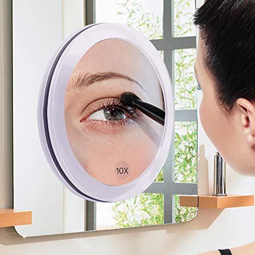 SANTOO 10X Magnifying Mirror – 6 Inch Round with Suction Cups for Precise Makeup, Tweezing & Skincare Avelisse
