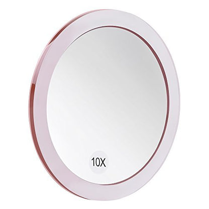 SANTOO 10X Magnifying Mirror – 6 Inch Round with Suction Cups for Precise Makeup, Tweezing & Skincare Avelisse