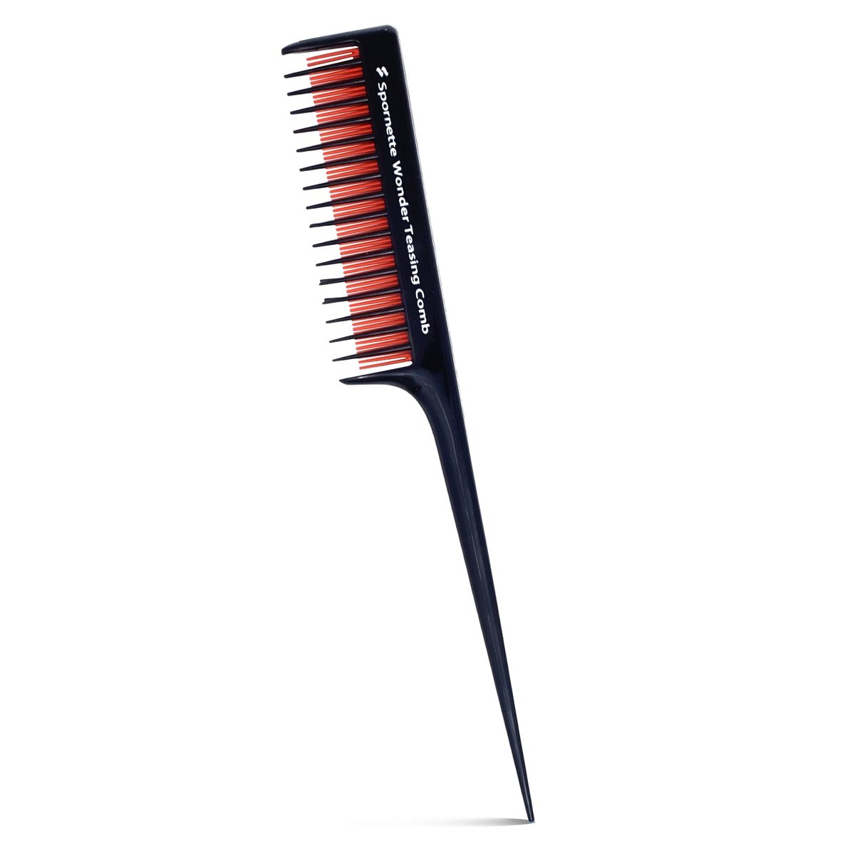 Spornette Little Wonder Rat Tail Comb for Teasing, Backcombing & Sectioning - Adds Volume to Fine Hair - Heat-Resistant Plastic Comb, Red - görsel 1