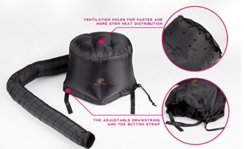 BEAUT'E SEOUL Bonnet Hair Dryer Attachment – Large Soft Hood for Handheld Blow Dryers, Deep Conditioning Cap for Natural Curly Hair, Quick Drying & Hair Treatment Avelisse