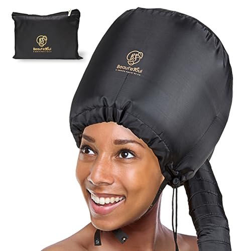 BEAUT'E SEOUL Bonnet Hair Dryer Attachment – Large Soft Hood for Handheld Blow Dryers, Deep Conditioning Cap for Natural Curly Hair, Quick Drying & Hair Treatment Avelisse