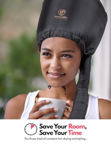 BEAUT'E SEOUL Bonnet Hair Dryer Attachment – Large Soft Hood for Handheld Blow Dryers, Deep Conditioning Cap for Natural Curly Hair, Quick Drying & Hair Treatment Avelisse