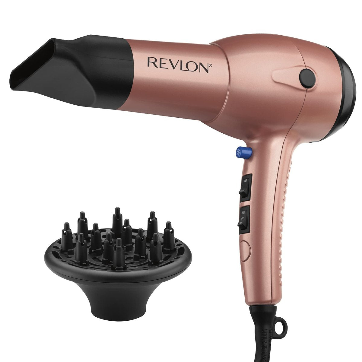 Revlon Light & Fast Hair Dryer 1875W - Ceramic Stunning Blowouts Easily and Comfortably (Copper, 3 Piece Set) Avelisse