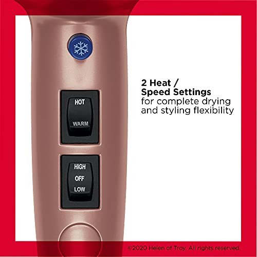 Revlon Light & Fast Hair Dryer 1875W - Ceramic Stunning Blowouts Easily and Comfortably (Copper, 3 Piece Set) Avelisse