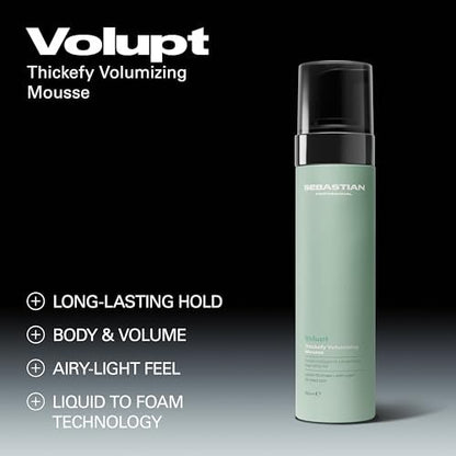 Sebastian Professional Volupt Thickefy Volumizing Mousse - Flexible Hold Styling for Fine Hair, 6.4 fl oz Avelisse
