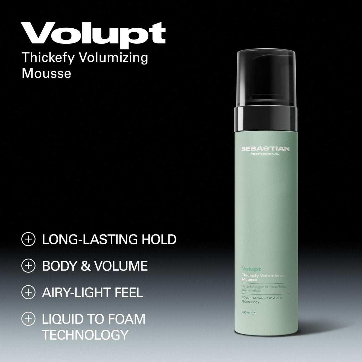 Sebastian Professional Volupt Thickefy Volumizing Mousse - Flexible Hold Styling for Fine Hair, 6.4 fl oz Avelisse