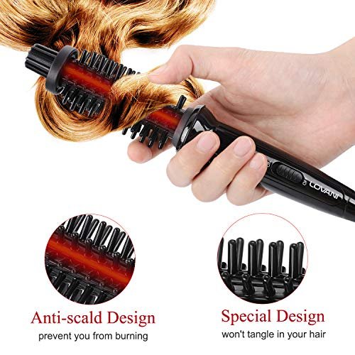 LOVANI Mini Travel Curling Iron Brush 3/4 Inch – Portable Anti-Scald Hot Curler for Short Hair, Bangs & Fine Hair, Dual Voltage with Travel Bag Avelisse