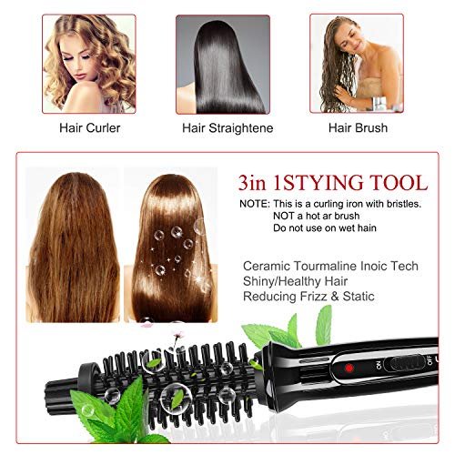 LOVANI Mini Travel Curling Iron Brush 3/4 Inch – Portable Anti-Scald Hot Curler for Short Hair, Bangs & Fine Hair, Dual Voltage with Travel Bag Avelisse