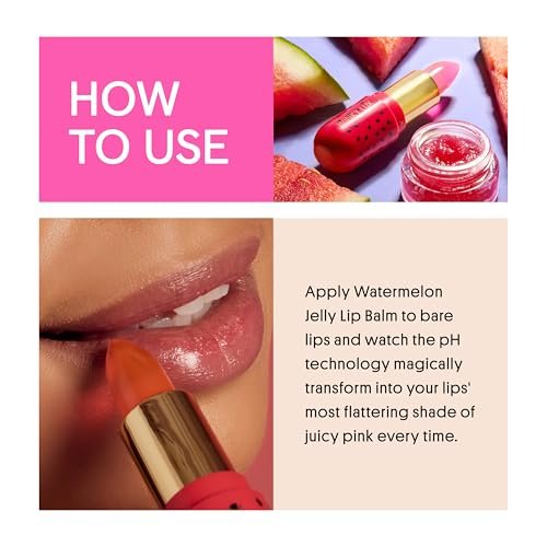 Winky Lux Watermelon Jelly pH Lip Balm - Hydrating Lip Balm with Natural Pink Tint, pH Color Changing Formula Avelisse