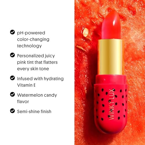 Winky Lux Watermelon Jelly pH Lip Balm - Hydrating Lip Balm with Natural Pink Tint, pH Color Changing Formula Avelisse
