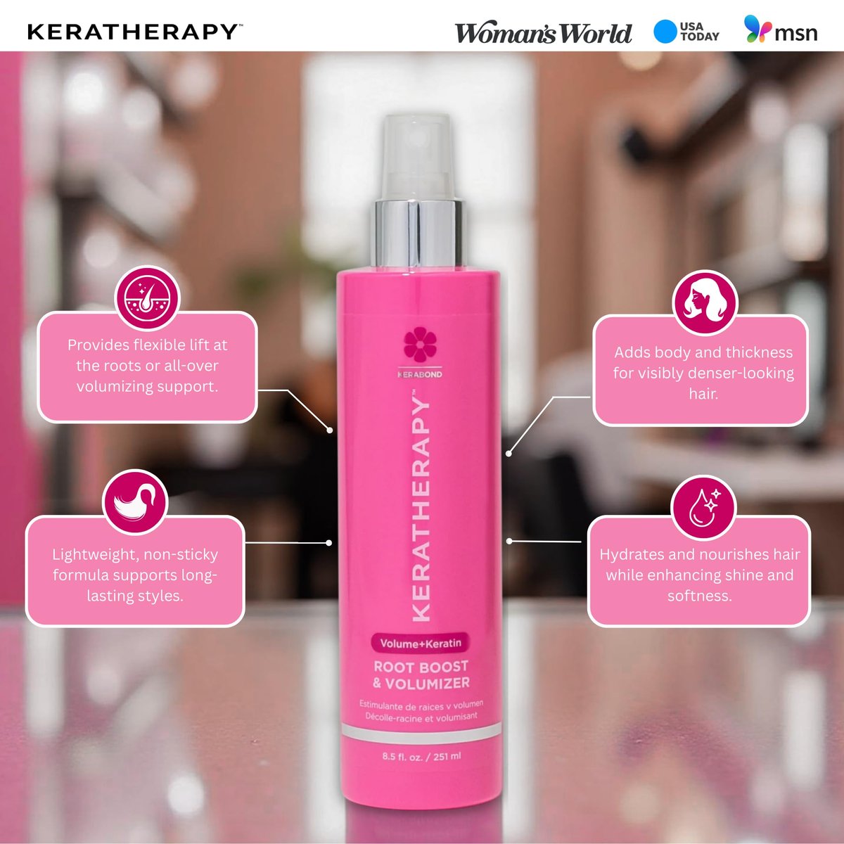 KERATHERAPY Keratin Infused Volume Root Boost and Volumizer Spray, 8.5 fl. oz. Avelisse