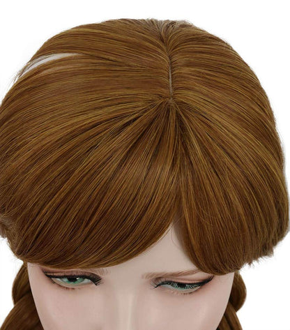 Yuehong Adult Long Brown Double Tail Braided Wig - Anime Cosplay Heat Resistant Synthetic Wig Avelisse