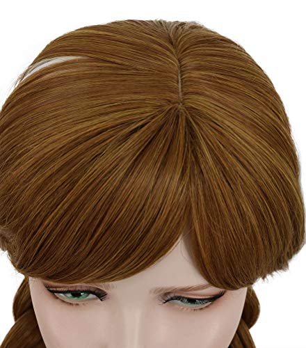 Yuehong Adult Long Brown Double Tail Braided Wig - Anime Cosplay Heat Resistant Synthetic Wig Avelisse