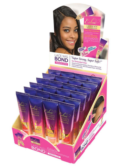 Esha Absolute Lace Wig Bond - Invisible Wig Bonding Glue: Water & Oil-Resistant, Non-Toxic, Secure Hold (1.06 fl oz, Clear)