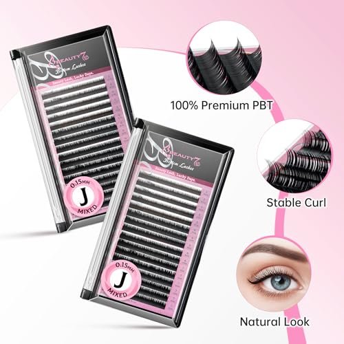 Beauty7 Mixed Volume Under Bottom Lower Individual False Eyelash Extension Tray – Matte Synthetic Mink Lash (0.15 Thickness, J Curl) - görsel 10