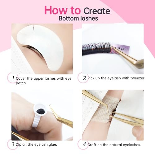 Beauty7 Mixed Volume Under Bottom Lower Individual False Eyelash Extension Tray – Matte Synthetic Mink Lash (0.15 Thickness, J Curl) - görsel 12