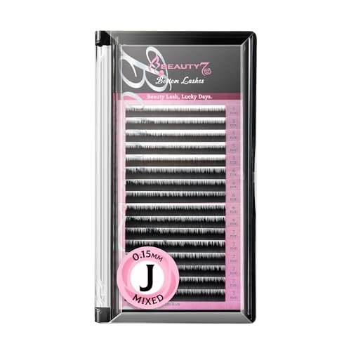 Beauty7 Mixed Volume Under Bottom Lower Individual False Eyelash Extension Tray – Matte Synthetic Mink Lash (0.15 Thickness, J Curl) - görsel 2