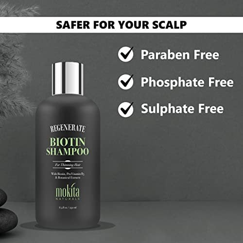 Mokita Naturals Hair Volumizing and Regrowth Shampoo for Thinning Hair, Sulfate-Free & Vegan-Friendly, 8.5 oz Avelisse