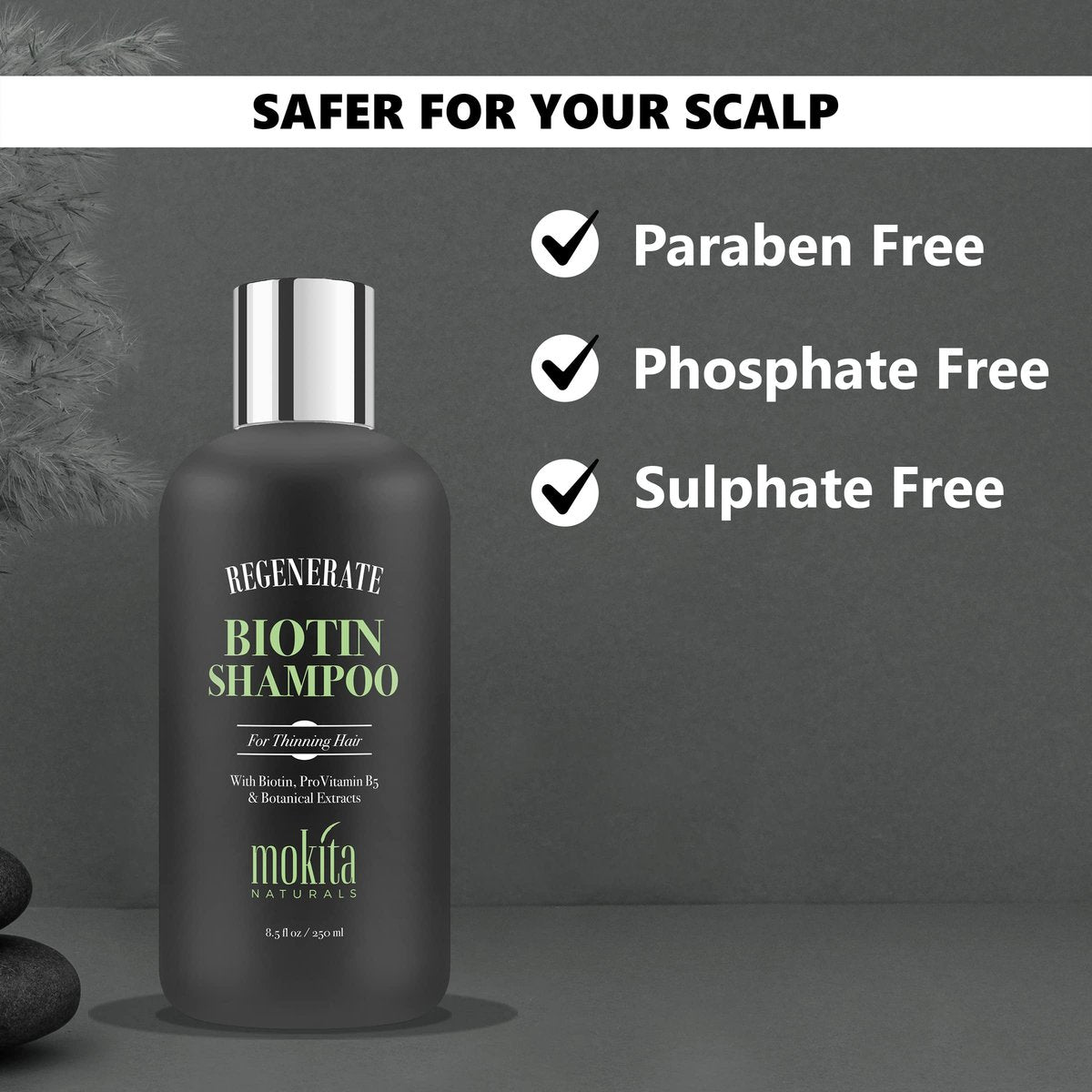 Mokita Naturals Hair Volumizing and Regrowth Shampoo for Thinning Hair, Sulfate-Free & Vegan-Friendly, 8.5 oz Avelisse