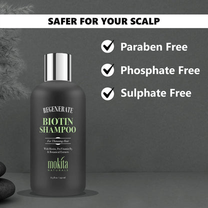 Mokita Naturals Hair Volumizing and Regrowth Shampoo for Thinning Hair, Sulfate-Free & Vegan-Friendly, 8.5 oz Avelisse