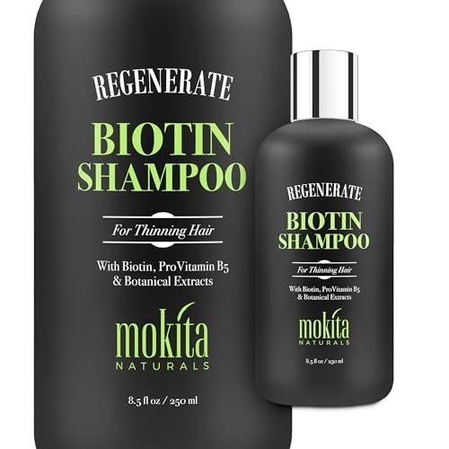 Mokita Naturals Hair Volumizing and Regrowth Shampoo for Thinning Hair, Sulfate-Free & Vegan-Friendly, 8.5 oz Avelisse