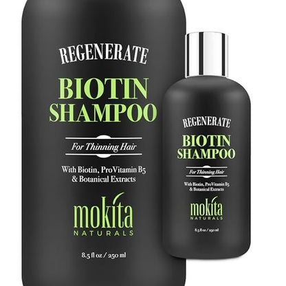 Mokita Naturals Hair Volumizing and Regrowth Shampoo for Thinning Hair, Sulfate-Free & Vegan-Friendly, 8.5 oz Avelisse