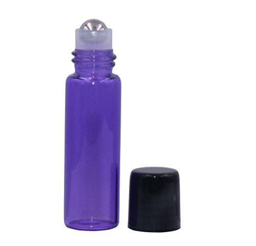 5ml Purple Glass Roller Bottles with Stainless Steel Roller Ball & Black Lid - 40 Pack for Essential Oils, Perfume Oils, Lip Balms, DIY Blends - görsel 6
