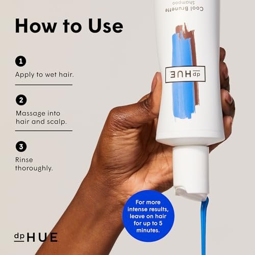 dpHUE Cool Brunette Shampoo - Blue Pigment Shampoo for Brunettes - Neutralizes Orange, Red & Brassy Tones - Color Safe, Sulfate-Free - 8.5 oz - görsel 7