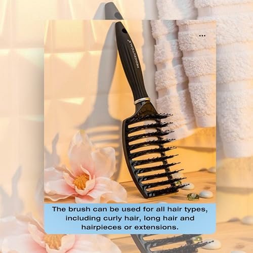 Mediceuticals SCALPRO Smoothing & Detangling Hair Brush – Black Silicone Brush for Fine, Curly, Thick & Wavy Hair - görsel 4