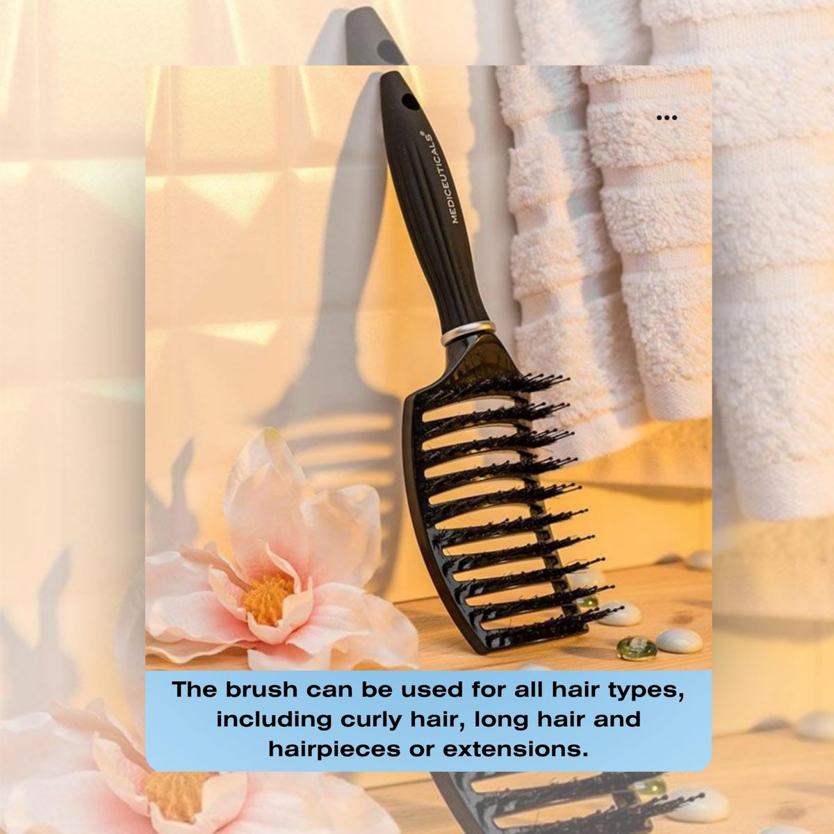 Mediceuticals SCALPRO Smoothing & Detangling Hair Brush – Black Silicone Brush for Fine, Curly, Thick & Wavy Hair - görsel 3