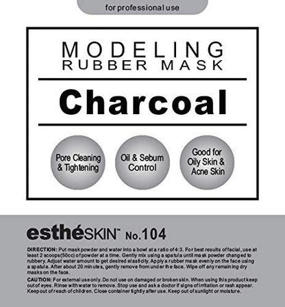 estheSKIN No.104 Charcoal Modeling Mask Powder (2 Pack) - Professional Facial Treatment, 35 Oz