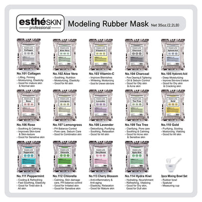 estheSKIN No.104 Charcoal Modeling Mask Powder (2 Pack) - Professional Facial Treatment, 35 Oz