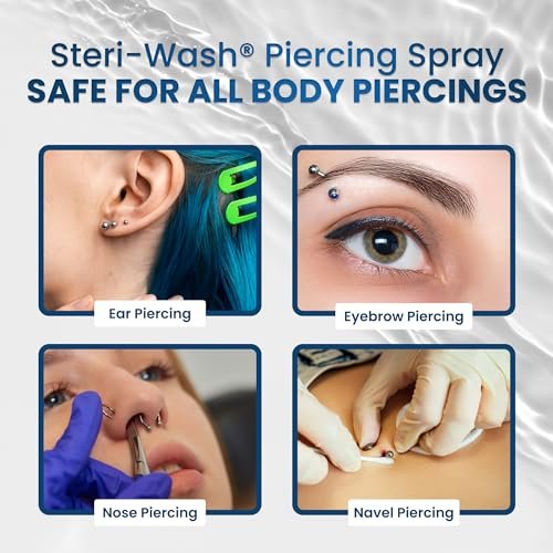 Steri-Wash Aftercare Piercing Spray - 25 Pack, 3 oz Each (Professional Grade) Avelisse