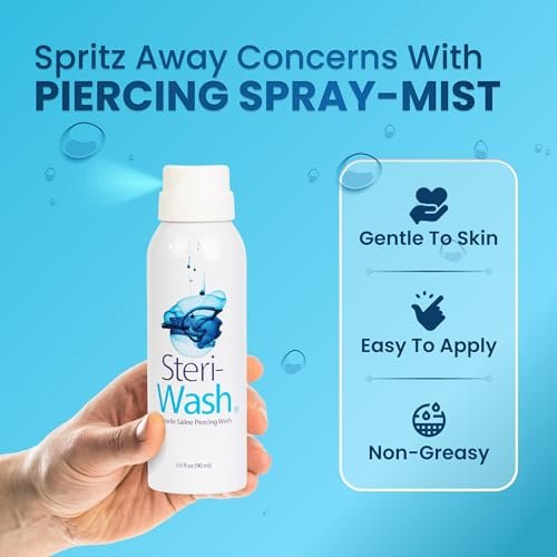 Steri-Wash Aftercare Piercing Spray 3 oz - Professional Piercing Aftercare - görsel 10